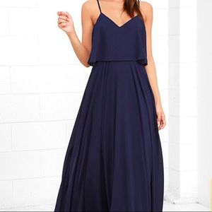 Lulu’s Love Runs High Navy Blue Maxi Dress